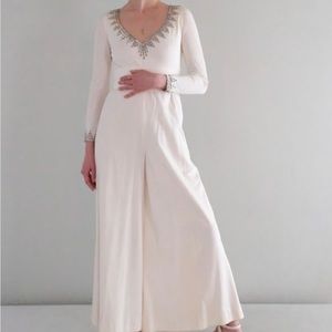 Vintage white wide leg jumpsuit